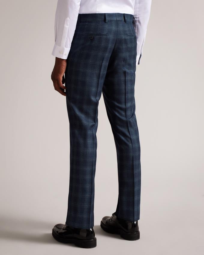 Pantalon Ted Baker Check Slim Fit Bleu Marine Homme | WNU-48410260